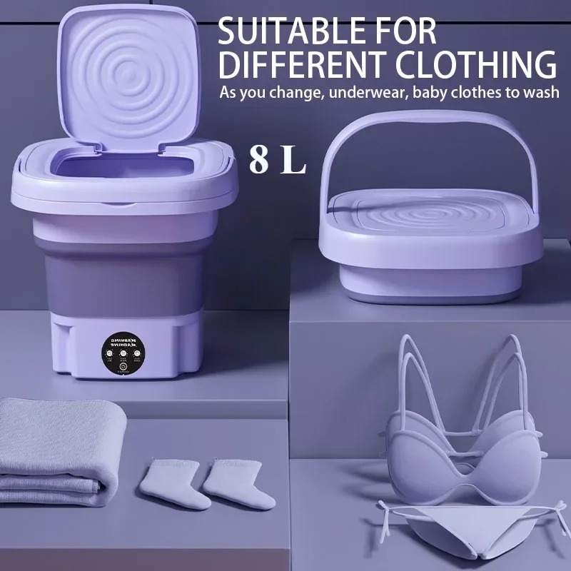 Small Appliances - Mini-lave-linge portable pliable 2025 avec fonction