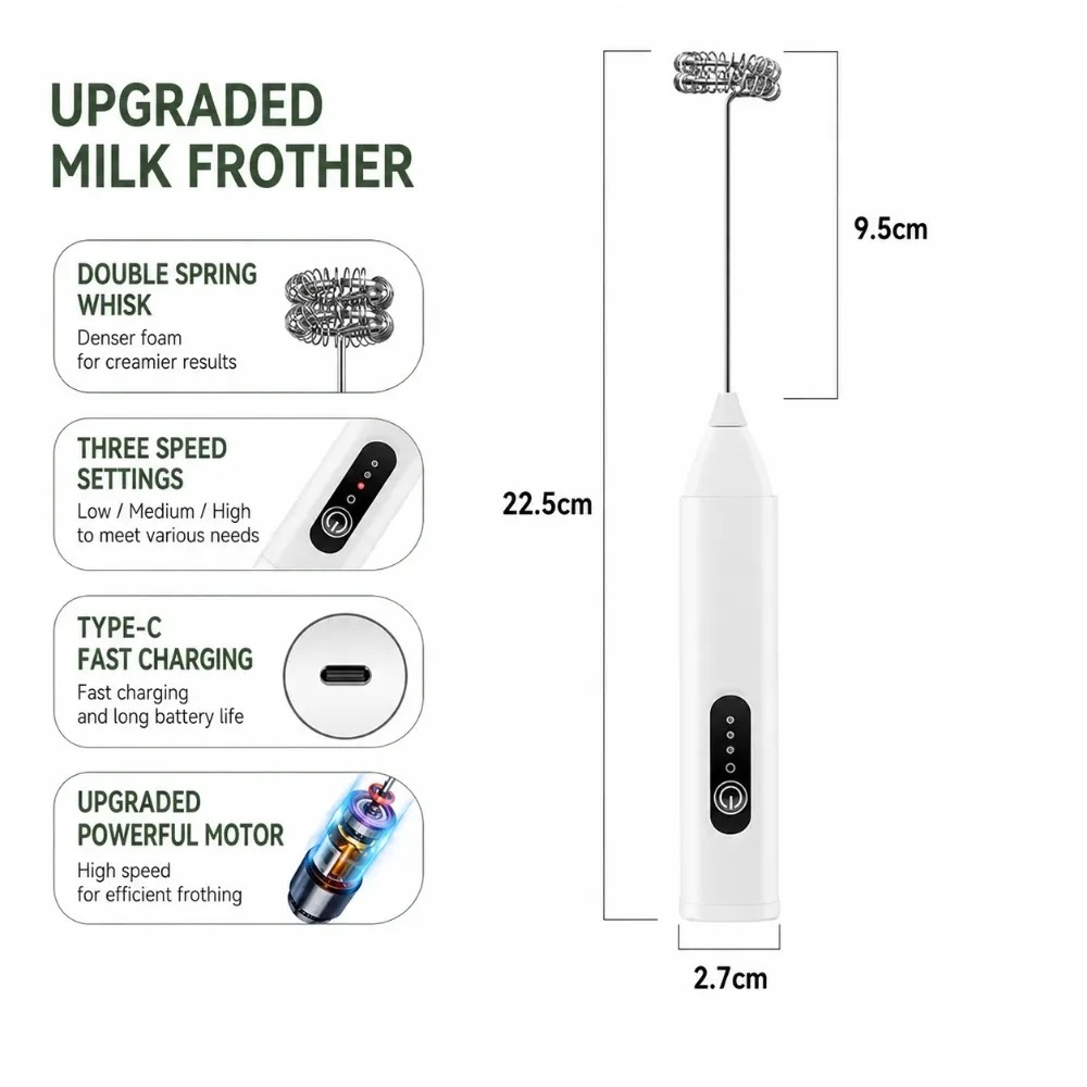 Mousseur à lait et batteur à œ - Electric Milk Frother Handheld avis et prix