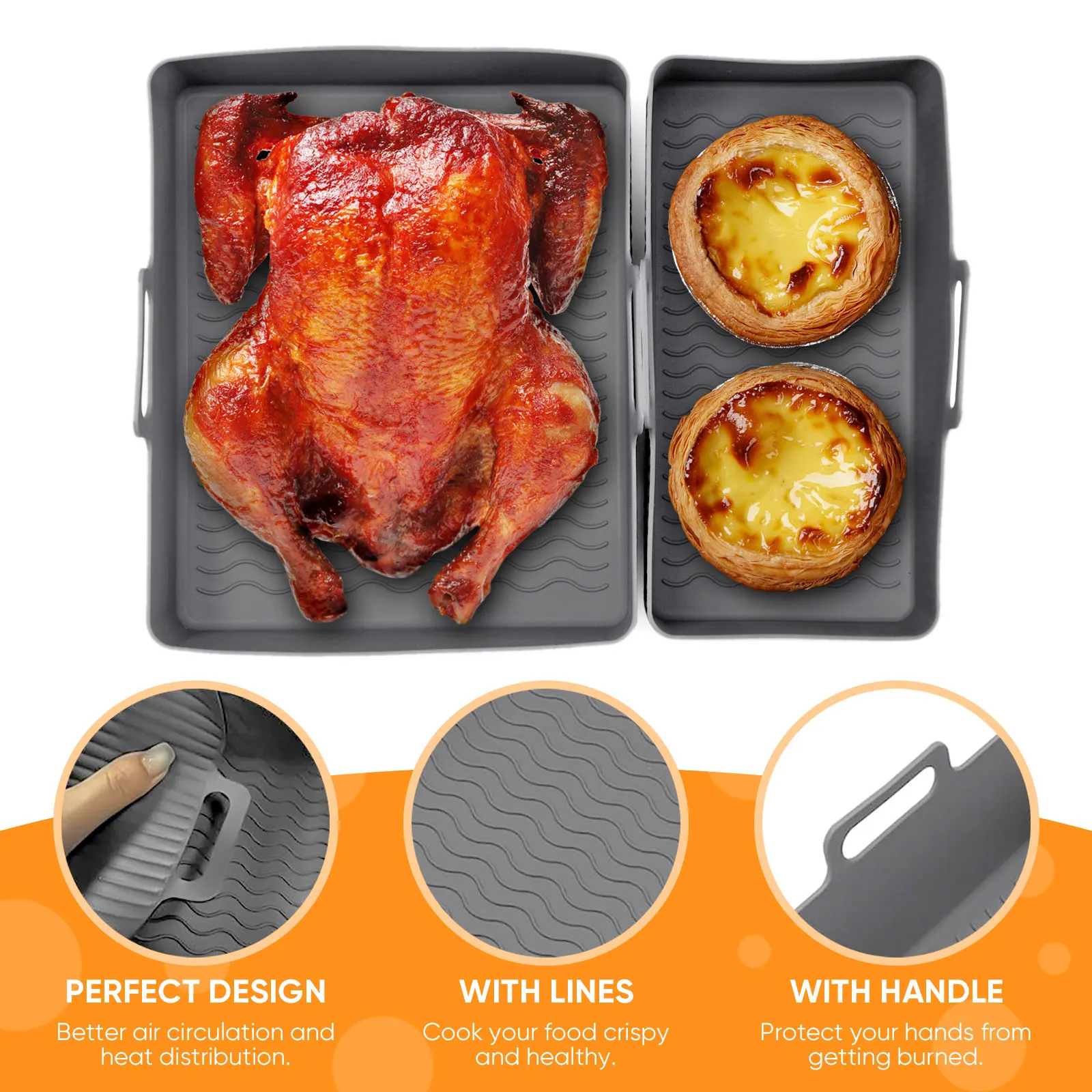 Lot de 2 tapis en silicone pou - Air Fryer Silicone Pot Liner avis et prix